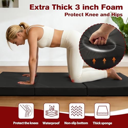 3 Inch Thick Yoga Mat 72 * 32 * 3 inch Extra Thick Exercise Mats Non-Slip Workout Mat for Pilates, Fitness, Gym, Stretching