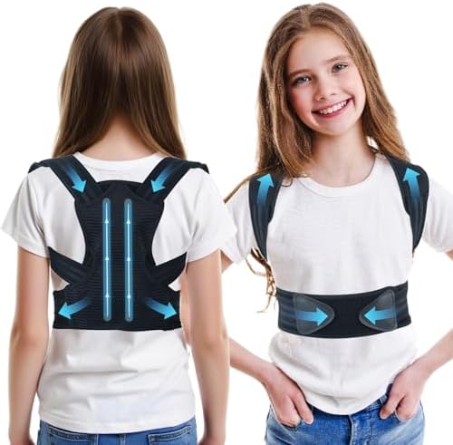 Posture Corrector for Kids Teenagers Adjustable Upper Back Straightener, S