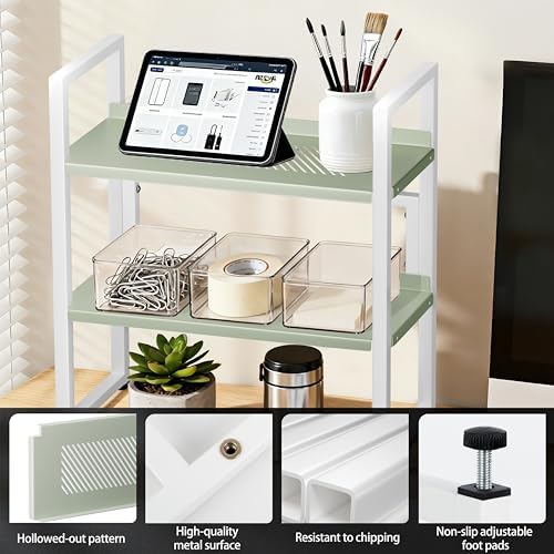 Brakki Desk Shelf Organizer, 2-Tier Desktop Bookshelf, Small Office Shelf