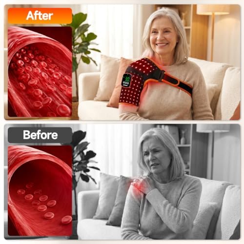 Cordless Red Light Therapy for Shoulder with Massage and Heat