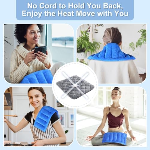SuzziPad Microwave Heating Pad for Muscle Soreness Fatigue, 7"X16", Blue