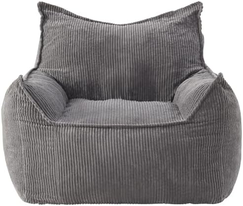 EBENCHICO Giant Bean Bag Chair for Adults, Corduroy Large Bean Bag Chairs for Teens with Armrests, Comfy Adult BeanBag Chair Sofa Couch with Filler Included for Bedroom Living Room