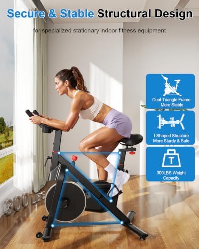 MJWW Stationary Bike, 32-Level Magnetic Exercise Bike 300lbs Max