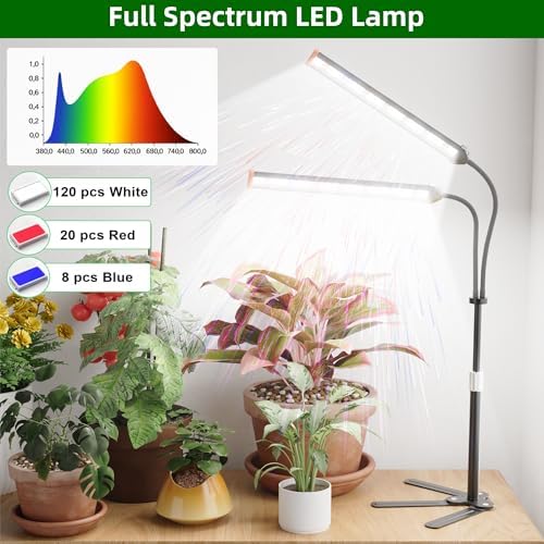GooingTop Grow Light for Indoor Plants,Height 10-32'' with Dimming & Timer