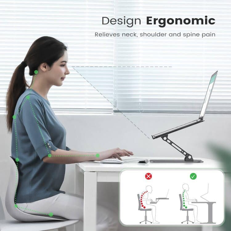 Orlian Adjustable Aluminum Laptop Stand for Desk, Laptop Riser for 11-16"