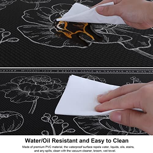 Kitchen Floor Mat Set of 2, Anti Fatigue Kitchen Mat 20"x32"+20"x47"