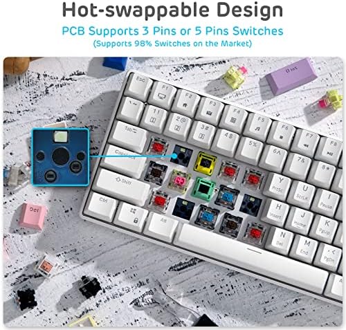RK ROYAL KLUDGE RK96 Wireless Mechanical Keyboard with Magnetic Wrist Rest