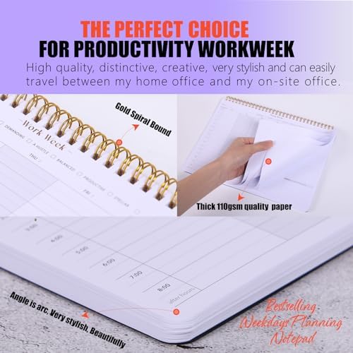 Weekly To Do List Planner w/ Hourly Schedule - A4 Workweek Desk Pad