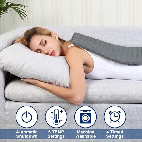 24x20 Inch Electric Heating pad for Back Neck Shoulder Knee Arms Legs- Electric Heat Pads with 6 Heat Settings & Auto Shut Off &Dry/Moist Heat Heating Pad for Birthday Mother Father Girl Men Women