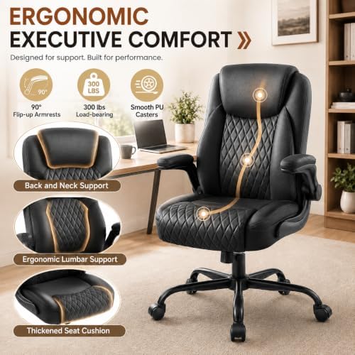 GTPLAYER Black Office Desk Chair with 90° Flip-up Arm, 10 Pack