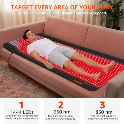 Gracekey FSA Eligible HSA 72.8"x35.4" Red Light Therapy Mat Full Body