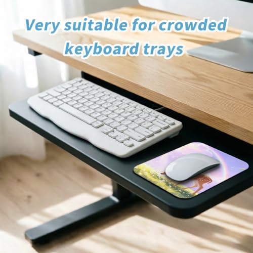 Small Mouse pad, with Edge-Sewn Design, extends Service Life by Twice, occupying the Optimal Size for the Mouse and Wrist Position. (Deer)