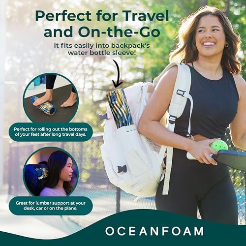 Oceanfoam Ripple Roller - Small Foam Roller (Royal, Gold & Natural Marbled)