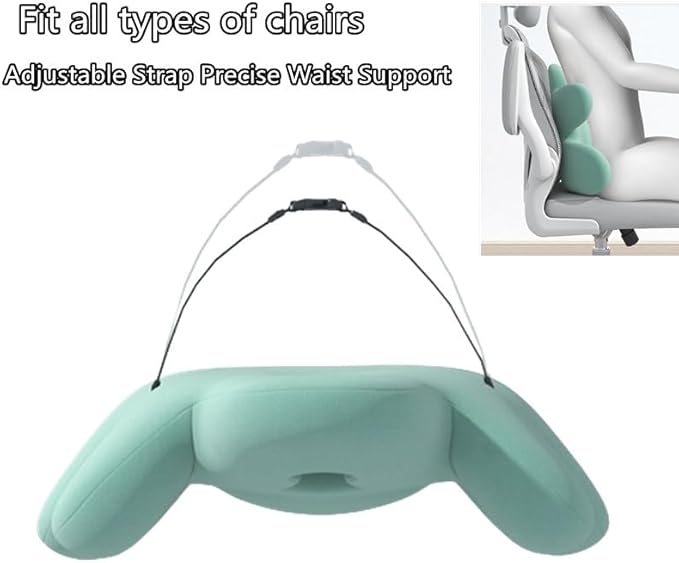 Lumbar Support Pillow for Office Chair, Back Pillow Lumbar Support for Car, Chair, Sofa - Improve Lower Back Pain Relief & Sitting Posture, Memory Foam Back Cushion for Long Sitting (B-Pink)