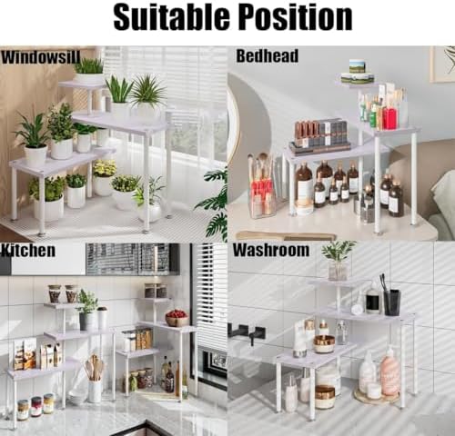 3 Tier Adjustable Countertop Organizer Corner Shelf