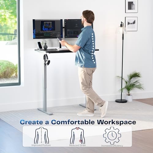 VIVO Black 43 x 24 in Standing Desk, DESK-KIT-1G4B