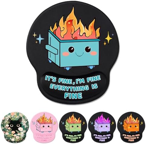 Hancynir Dumpster on Fire Ergonomic Mouse Pad with Wrist Support Desk Decor