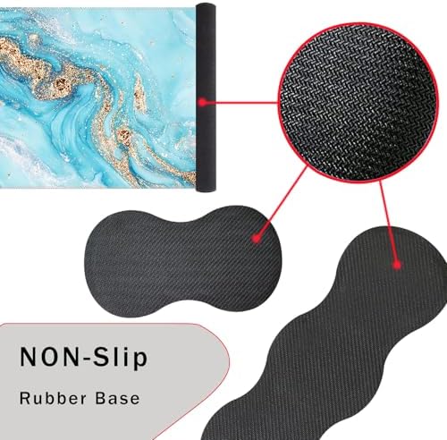 Keyboard Wrist Rest and Mouse Pad with Wrist Support Set Ergonomic Coaster,Memory Foam,Easy Typing Pain Relief,Large XL Desk Mat 31.5"x 11.8",Abstract Marble Texture