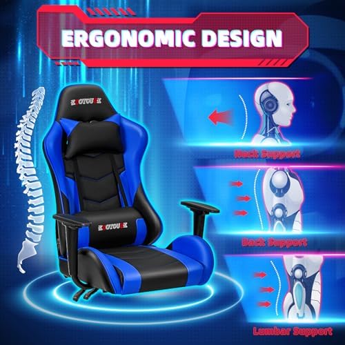 ECOTOUGE Ergonomic PC Gaming Massage Recliner Chair