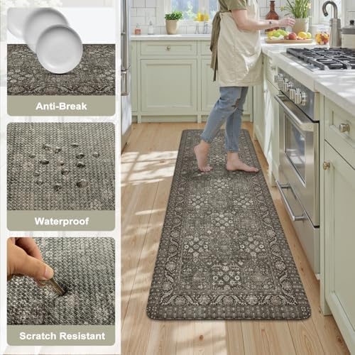 KIMODE Kitchen Mats Cushioned Anti Fatigue, Farmhouse Kitchen Runner Rugs