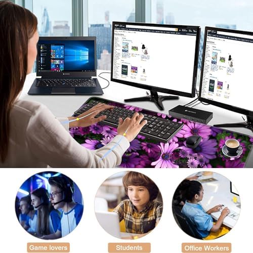 Keyboard Wrist Rest and Mouse Pad with Wrist Support Set Ergonomic Coaster,Memory Foam,Easy Typing Pain Relief,Large XL Desk Mat 31.5"x 11.8",African Daisy