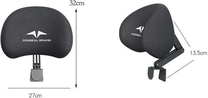 Memory Foam Headrest Attachment for Office Chair, Attachable Chair Head Rest, Desk Chair Neck Support, Elastic Sponge Head Pillow Adjustable Height and Angle (Black)