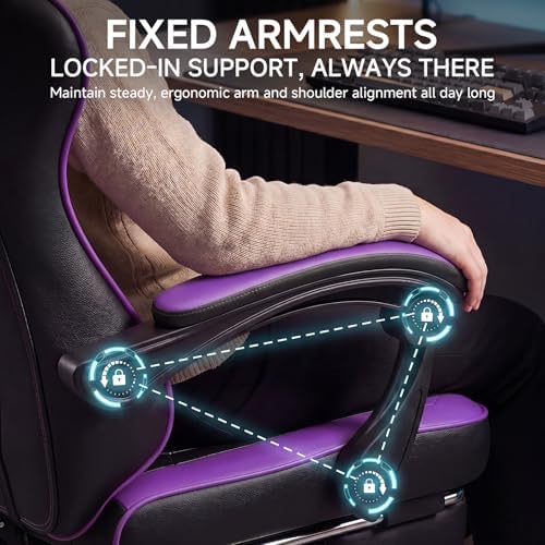 Ergonomic Gaming Chair with Footrest Video Game Chair Reclining