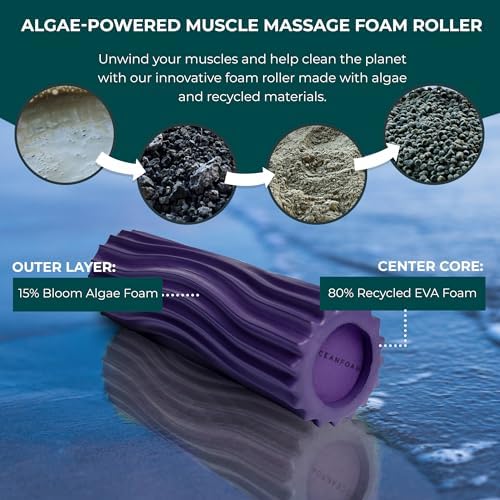 Oceanfoam Ripple Roller - Small Foam Roller for Physical Therapy (Purple)