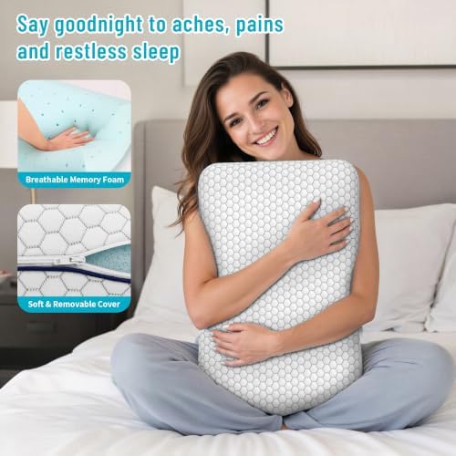 CushyOasis Memory Foam Pillows for Sleeping, Firm Bed Pillow, Standard Size