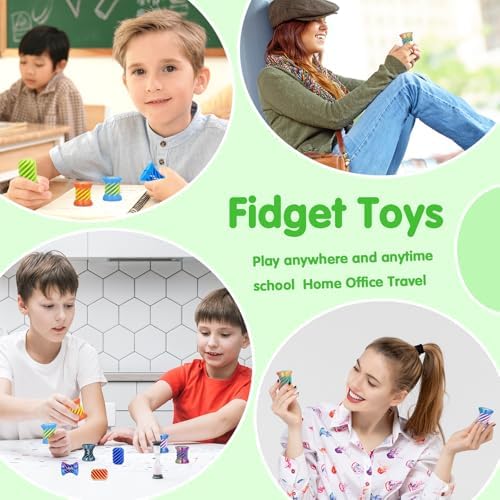 12Pcs Mini Spiral Cone Pyramid Fidget Toy, 3D Printed Impossible Cone Passthrough, Mini Vortex Thread Illusion Desk Deco, Anxiety & Stress Relief, Gift for Adults & Kids (Cylinder-12 PCS)