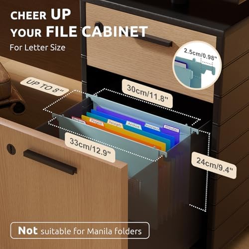 ThinkTex Plastic Expanding Hanging File Folders, 7 * 1.2" Accordion Pockets