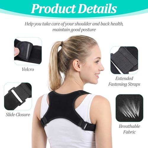 Posture Corrector Adjustable Comfortable Back Brace Lightweight Breathable Upper Straightener Support for Women Men Lower Back Shoulder Clavicle Neck Hunchback Pain Relief