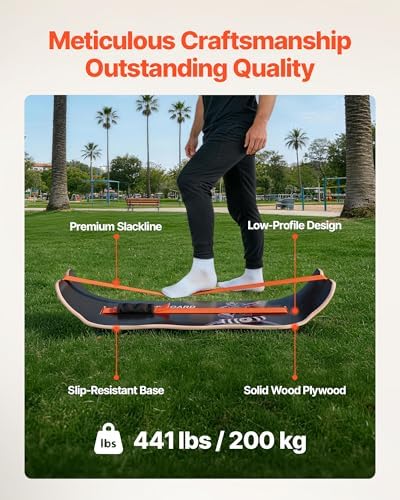 VEVOR Balance Board, Wobble Board Trainer for Adults, Premium Wooden Curved Balance Training Equipment, Compact & Lightweight for Core Workouts, Standing Desk Exercise, Home Gym, Yoga & More