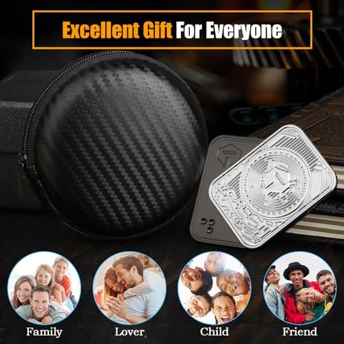 Mechaniker Metal Poker Fidget Slider Toy for Kids Adults, Magnetic Haptic Coin Fidget Pad Push Card, EDC Desk Office Toy, Stress Relief Gift for Men Boyfriend Father Teens Boys