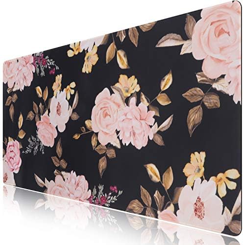 iCasso Extended Gaming Mouse Pad,XXL Desk Pad,Peony