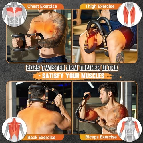 Twister Arm Trainer, Adjustable 6 Resistance Levels(30-120lb) with Poster