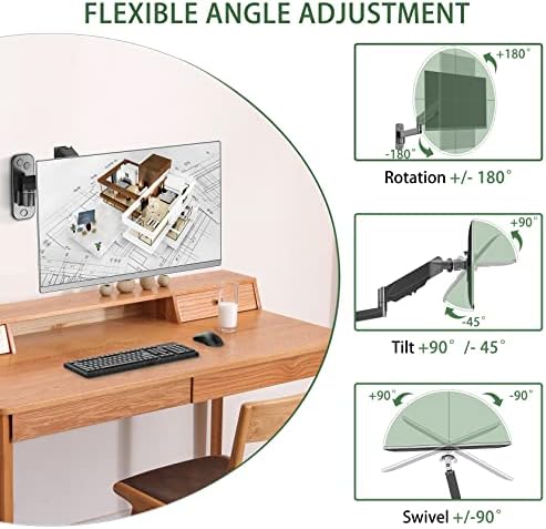 UPGRAVITY Monitor Wall Mount for 17-32 inch Flat/Curved Screen