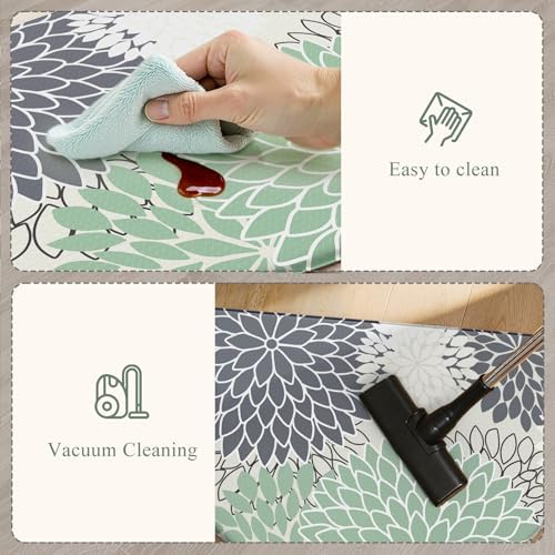 KIMODE Half Circle Kitchen Mats for Floor Cushioned Anti Fatigue 2PCS Semi