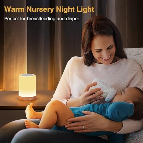 UNIFUN Baby Nursery Night Light Touch RGB Dimmable Bedside Table Lamp