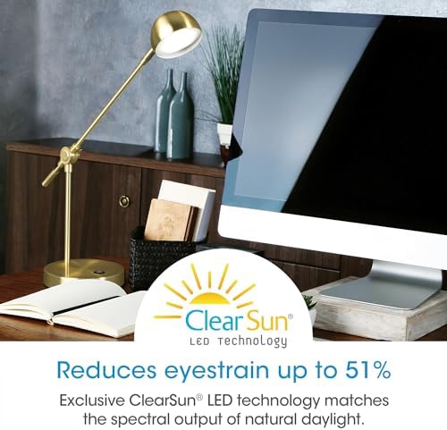 OttLite Direct LED Desk Lamp with USB Port, Brushed Gold