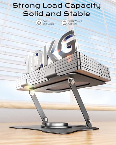 Ergonomic Computer Stand for Desk, Adjustable Height Laptop Stand, Notebook Mount Holder Compatible with 10-15.6 Inch Laptops, Tablets