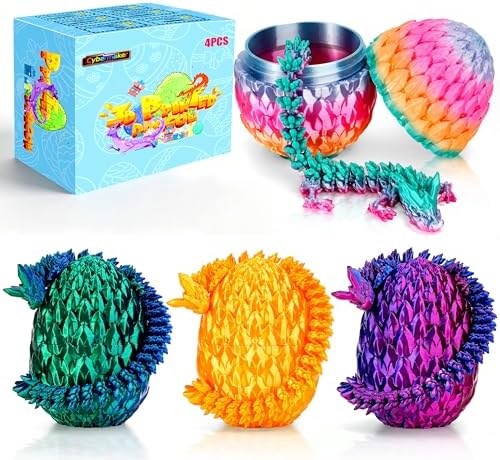 8.5in 3D Printed Dragon Eggs, Articulated Fantasy Fidget Toys