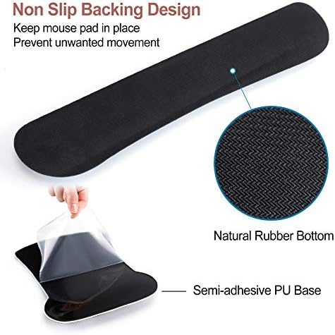 ToLuLu Keyboard Wrist Rest Mouse Pad Support, Gel Ergonomic Mouse Pads for Computer Laptop PC, Comfortable Durable Mousepad Keyboard Wrist Rests for Easy Typing Pain Relief, Wood Art