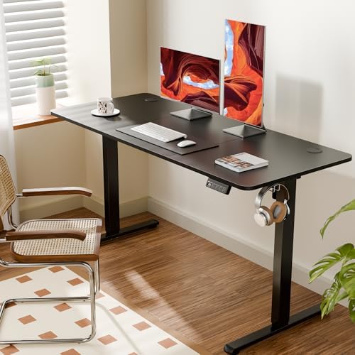 55"x24" Standing Desk, Height Adjustable Sit-Stand Home Office, Black