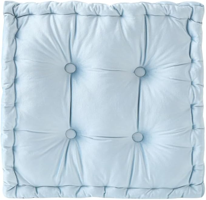 vctops Chair Cushion for Dining Chair, Soft Velvet Square Seat Cushion with Ties Cozy Indoor Chair Pad Cushion for Office Kitchen Dining Room (Blue,16"x16")