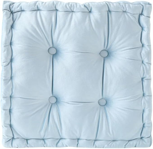 vctops Chair Cushion for Dining Chair, Soft Velvet Square Seat Cushion with Ties Cozy Indoor Chair Pad Cushion for Office Kitchen Dining Room (Blue,16"x16")