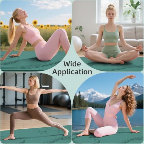 HAHE Extra Wide Yoga Mat, 72"x40"x0.4"Thick, Large Exercise Mats