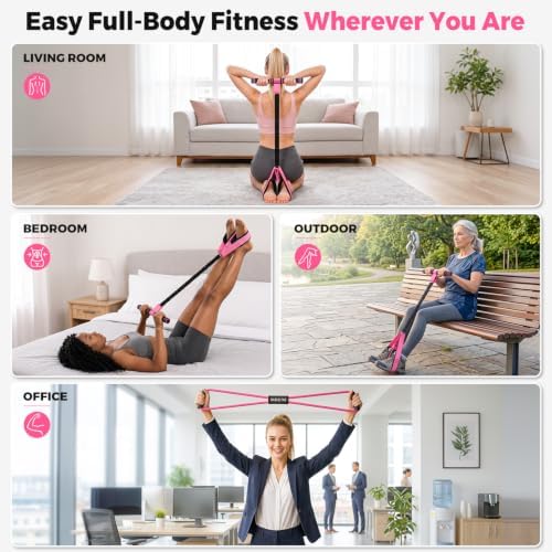 Pedal Resistance Bands with Handles & Figure 8 Full Body Exercise Set