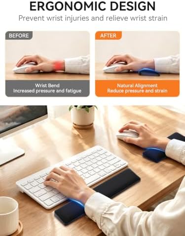 Cooling Gel Wrist Rest Set, Compact Keyboard & Mouse Wrist Support Pad
