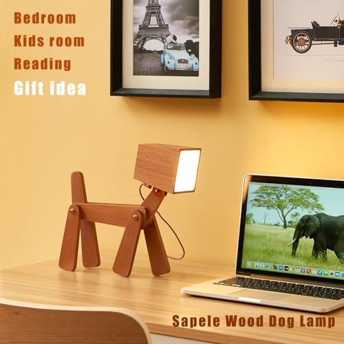 Novelty Cool Dog Lamp for Kids Room Bedroom Bedside Reading